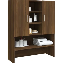 vidaXL Wasmachinekast 70,5x25,5x90 cm bruin eikenkleur
