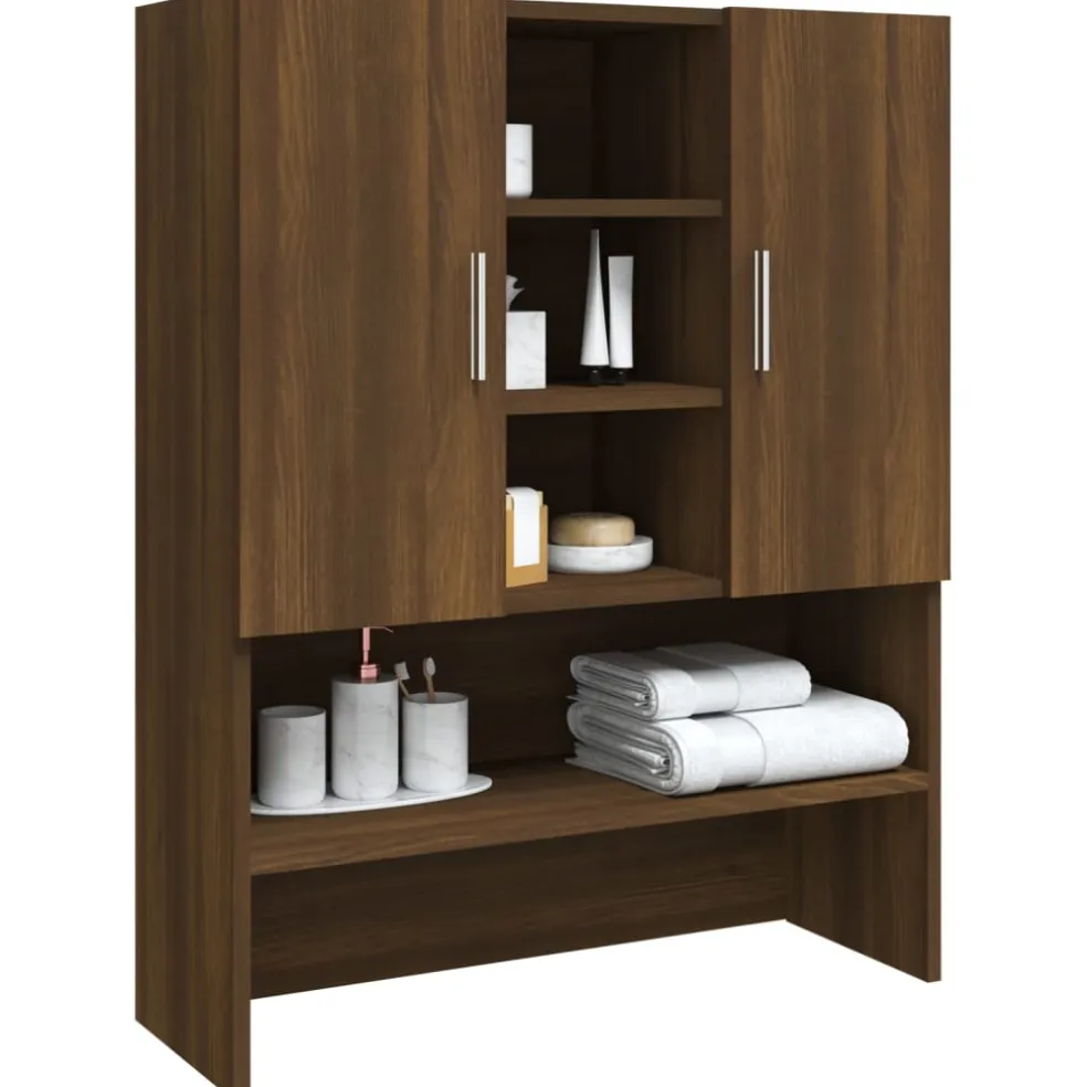 vidaXL Wasmachinekast 70,5x25,5x90 cm bruin eikenkleur