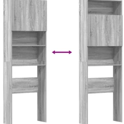 vidaXL Wasmachinekast 64x24x190 cm bewerkt hout grijs sonoma eikenkl