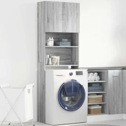 vidaXL Wasmachinekast 64x24x190 cm betongrijs