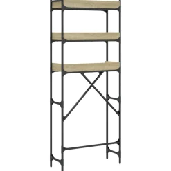 vidaXL Wasmachinekast 67x25x163 cm bewerkt hout sonoma eikenkleurig