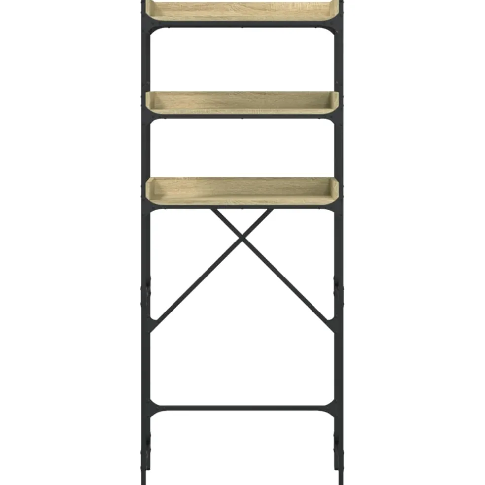 vidaXL Wasmachinekast 67x25x163 cm bewerkt hout sonoma eikenkleurig