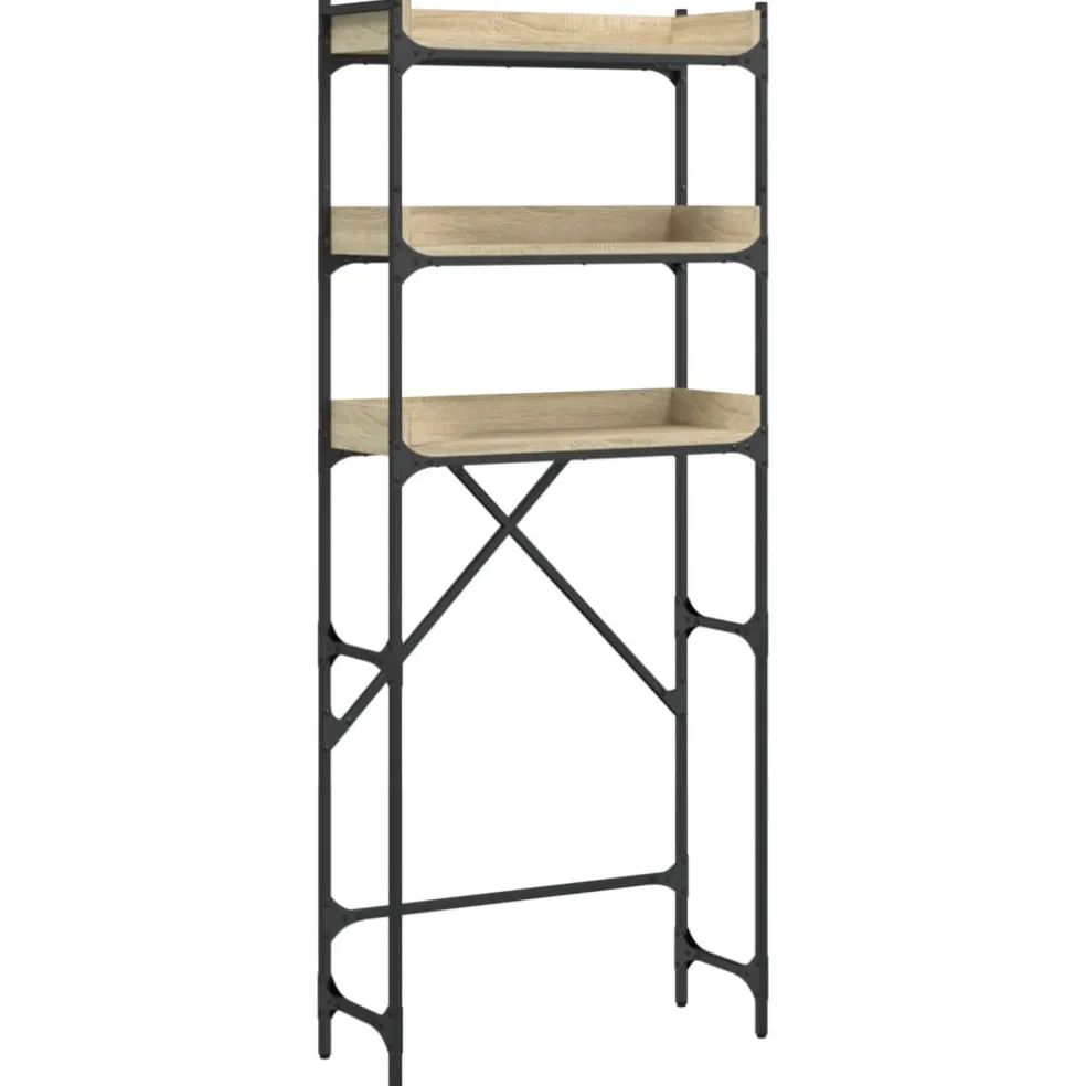 vidaXL Wasmachinekast 67x25x163 cm bewerkt hout sonoma eikenkleurig