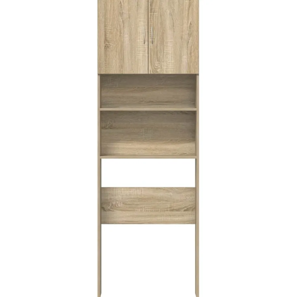 vidaXL Wasmachinekast 64x24x190 cm bewerkt hout en sonoma eikenkleurig