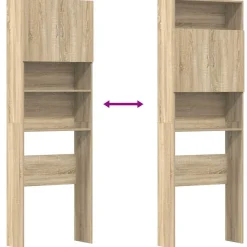 vidaXL Wasmachinekast 64x24x190 cm bewerkt hout en sonoma eikenkleurig