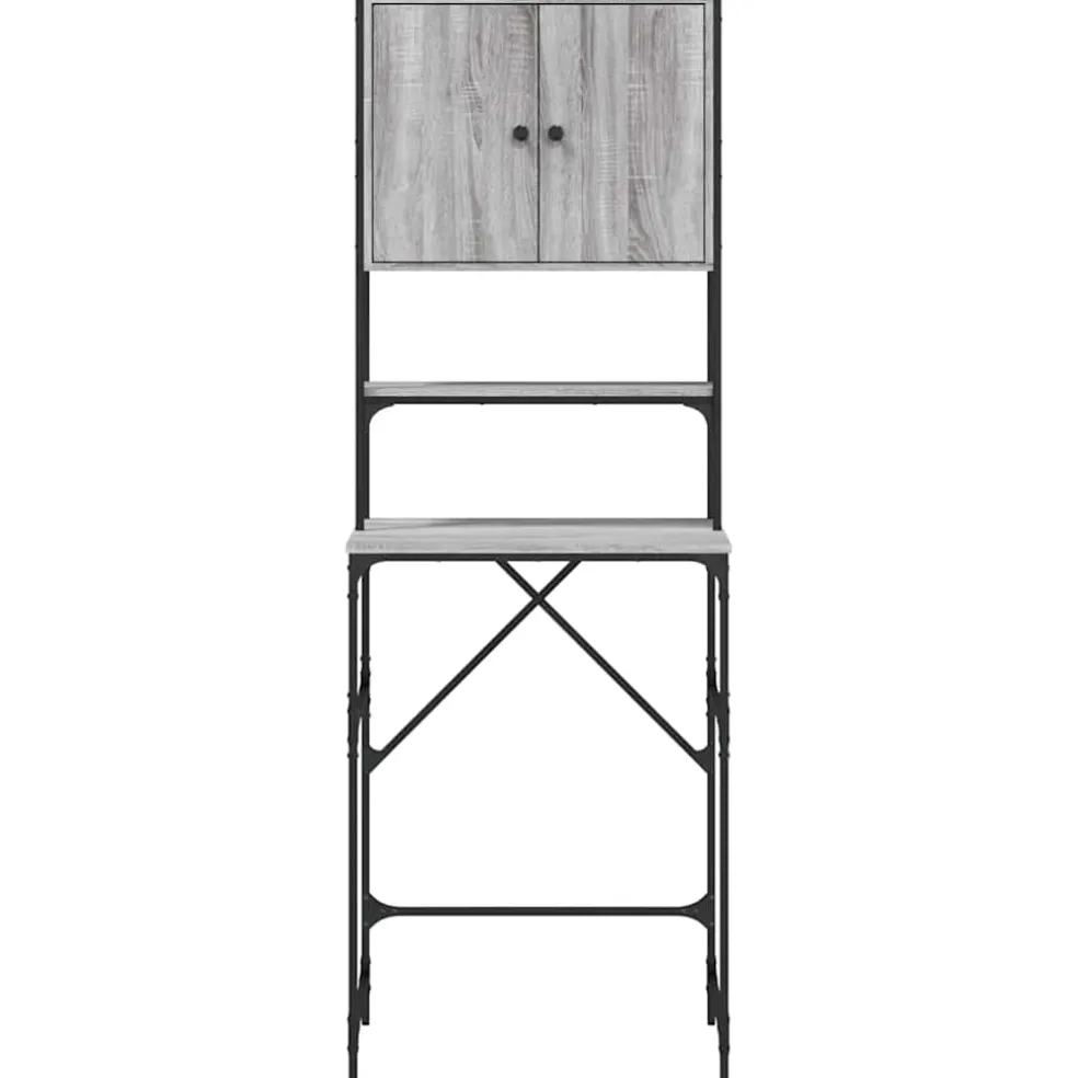 vidaXL Wasmachinekast 68x48,5x194 cm grijs sonoma eikenkleurig