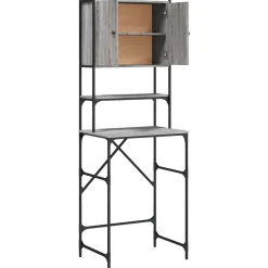 vidaXL Wasmachinekast 68x48,5x194 cm grijs sonoma eikenkleurig