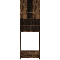 vidaXL Wasmachinekast 64x25,5x190 cm gerookt eikenkleurig
