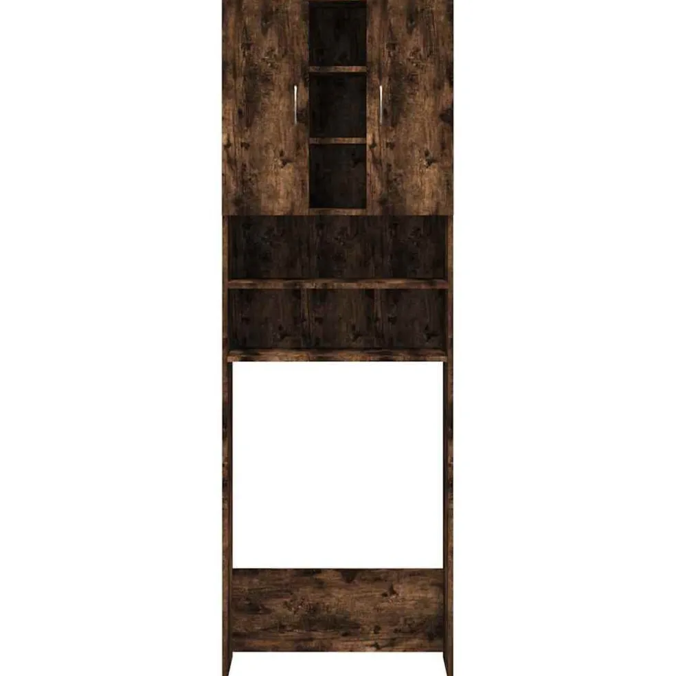 vidaXL Wasmachinekast 64x25,5x190 cm gerookt eikenkleurig