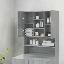 vidaXL Wasmachinekast 70,5x25,5x90 cm grijs sonoma eikenkleurig
