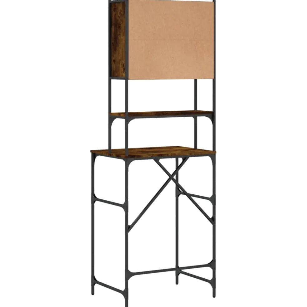 vidaXL Wasmachinekast 68x48,5x194 cm gerookt eikenkleurig