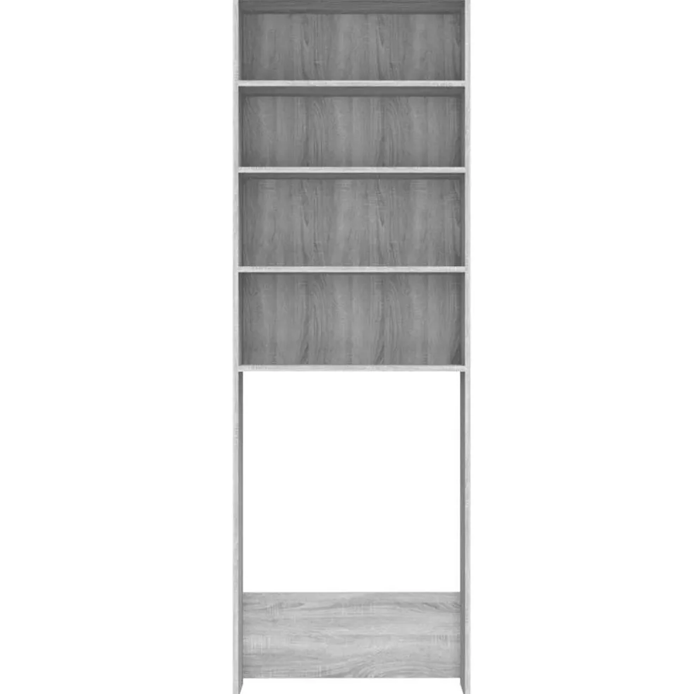 vidaXL Wasmachinekast 64x24x190 cm grijs sonoma eikenkleurig