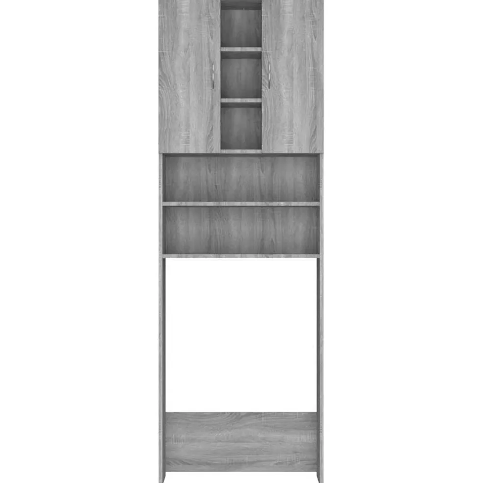 vidaXL Wasmachinekast 64x25,5x190 cm grijs sonoma eikenkleurig