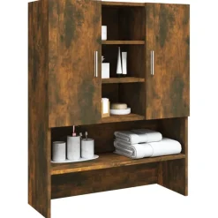 vidaXL Wasmachinekast 70,5x25,5x90 cm gerookt eikenkleurig