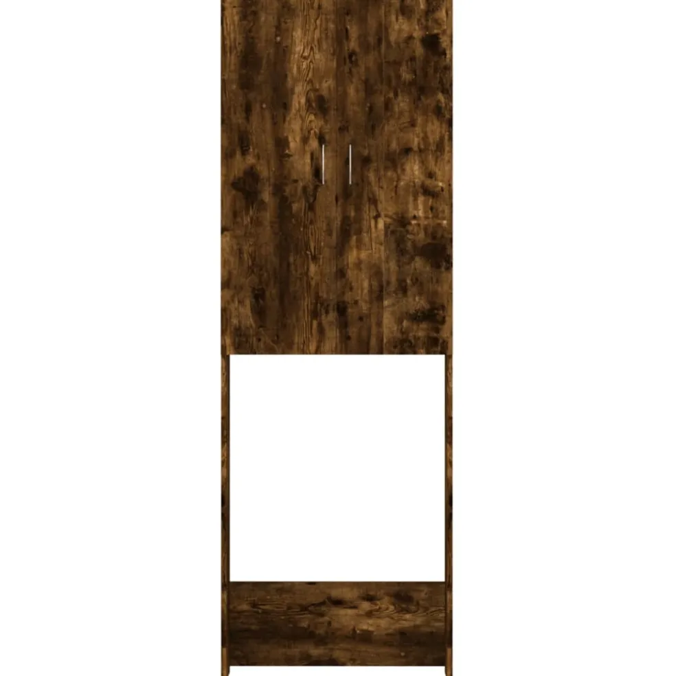 vidaXL Wasmachinekast 64x25,5x190 cm gerookt eikenkleurig