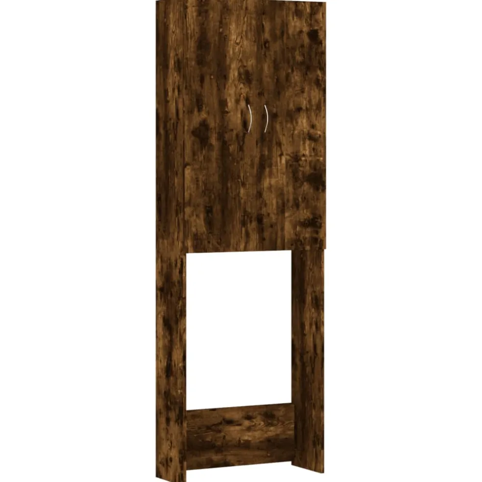 vidaXL Wasmachinekast 64x25,5x190 cm gerookt eikenkleurig