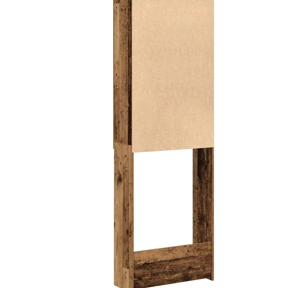vidaXL Wasmachinekast 64x25,5x190 cm oud houtkleurig