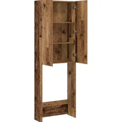vidaXL Wasmachinekast 64x25,5x190 cm oud houtkleurig