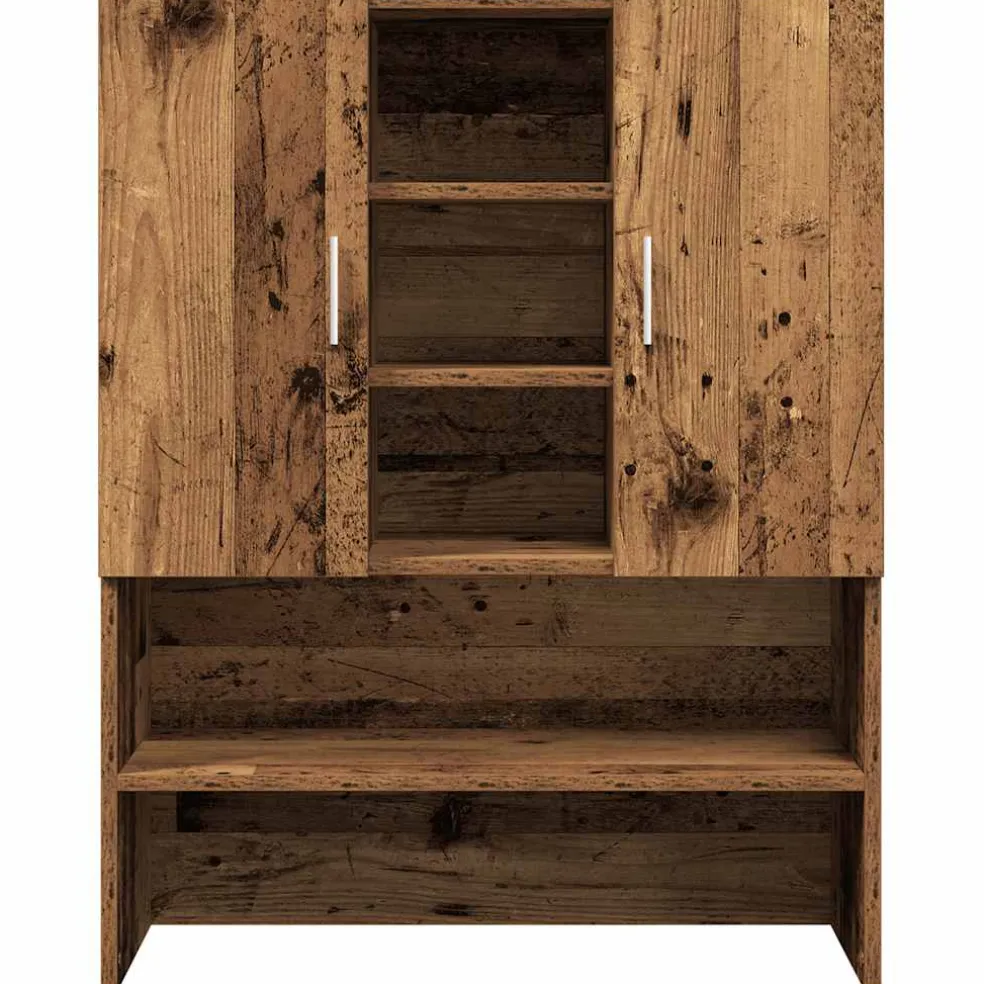 vidaXL Wasmachinekast 70,5x25,5x90 cm oud houtkleurig