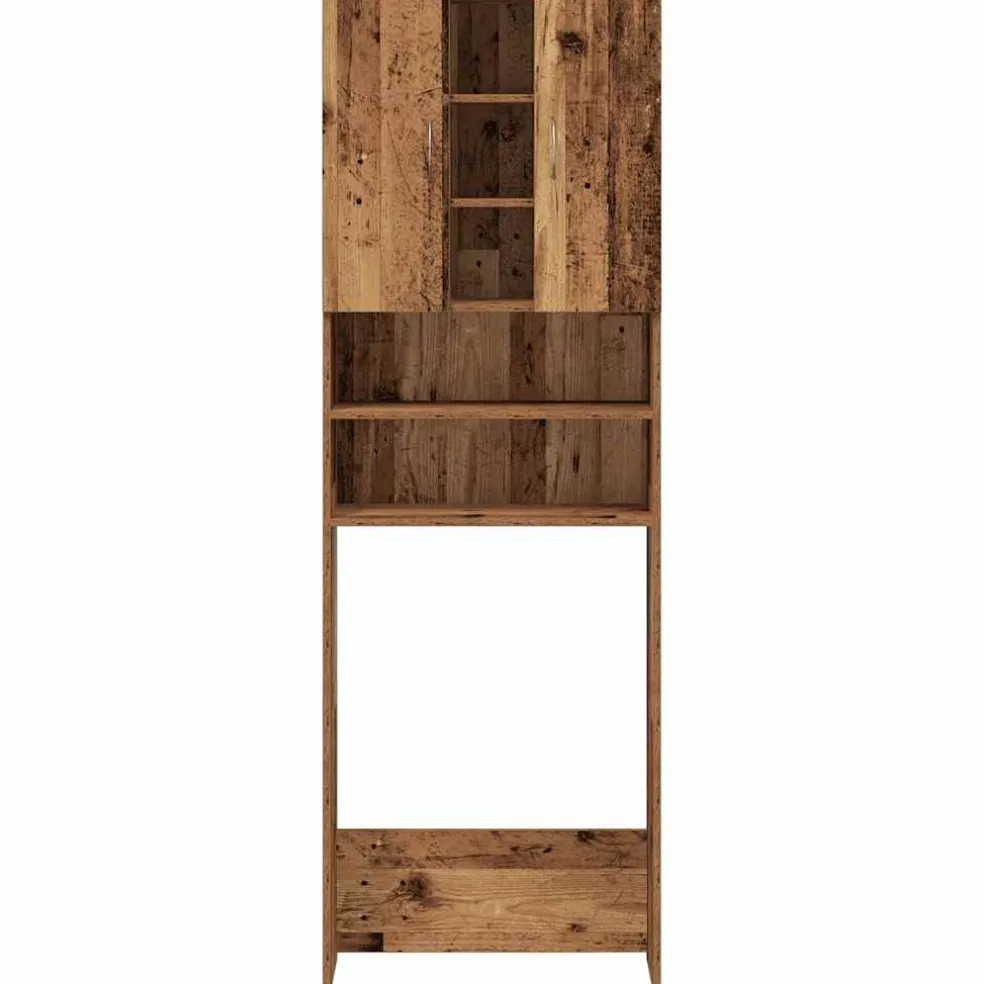 vidaXL Wasmachinekast 64x25,5x190 cm oud houtkleurig