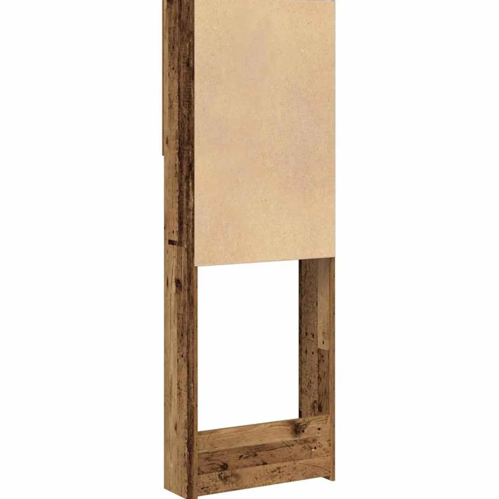 vidaXL Wasmachinekast 64x25,5x190 cm oud houtkleurig