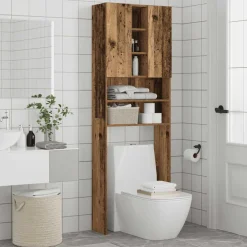 vidaXL Wasmachinekast 64x25,5x190 cm oud houtkleurig
