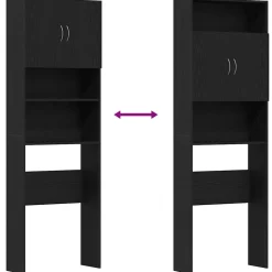 vidaXL Wasmachinekast 64x24x190 cm spaanplaat zwart eikenkleurig