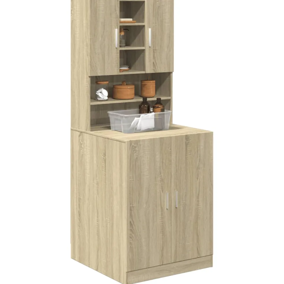 vidaXL Wasmachinekast 70,5x24x90 cm sonoma eikenkleurig