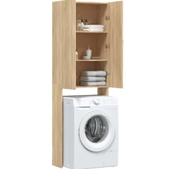 vidaXL Wasmachinekast 64x25,5x190 cm sonoma eikenkleurig