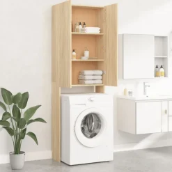 vidaXL Wasmachinekast 64x25,5x190 cm sonoma eikenkleurig