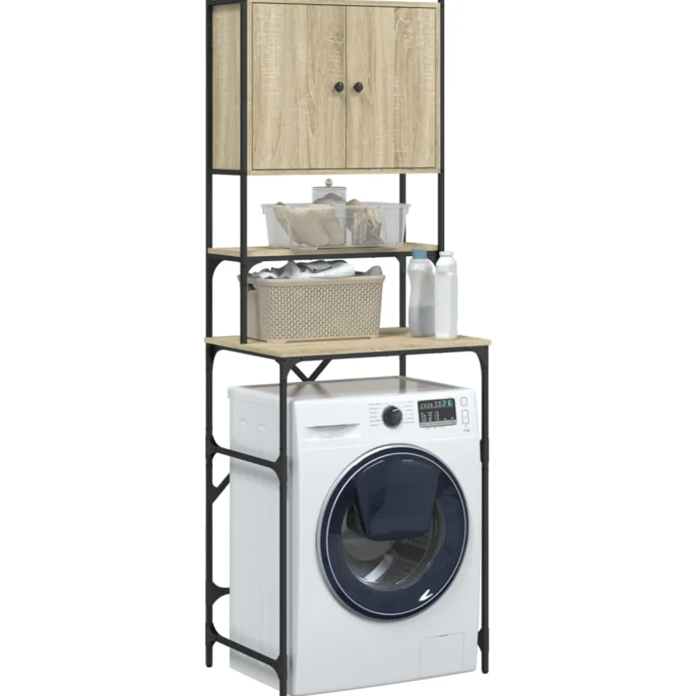 vidaXL Wasmachinekast 68x48,5x194 cm sonoma eikenkleurig
