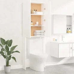 vidaXL Wasmachinekast 64x25,5x190 cm wit