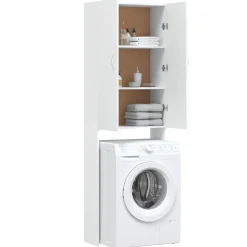 vidaXL Wasmachinekast 64x25,5x190 cm wit