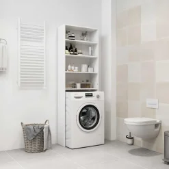 vidaXL Wasmachinekast 64x24x190 cm wit