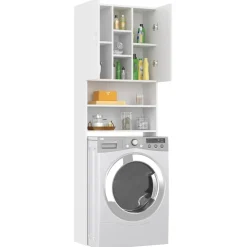 vidaXL Wasmachinekast 64x25,5x190 cm wit
