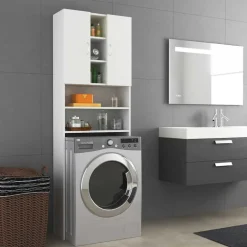 vidaXL Wasmachinekast 64x25,5x190 cm wit