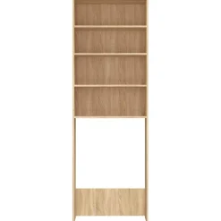 vidaXL Wasmachinekast 64x24x190 cm wit en sonoma eikenkleurig