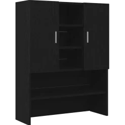 vidaXL Wasmachinekast 70,5x25,5x90 cm zwart eikenkleurig