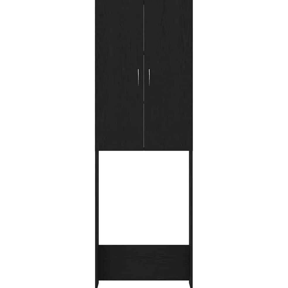 vidaXL Wasmachinekast 64x25,5x190 cm zwart eikenkleur