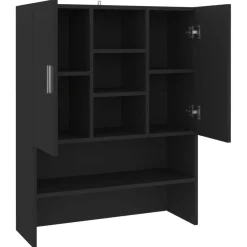 vidaXL Wasmachinekast 70,5x25,5x90 cm zwart