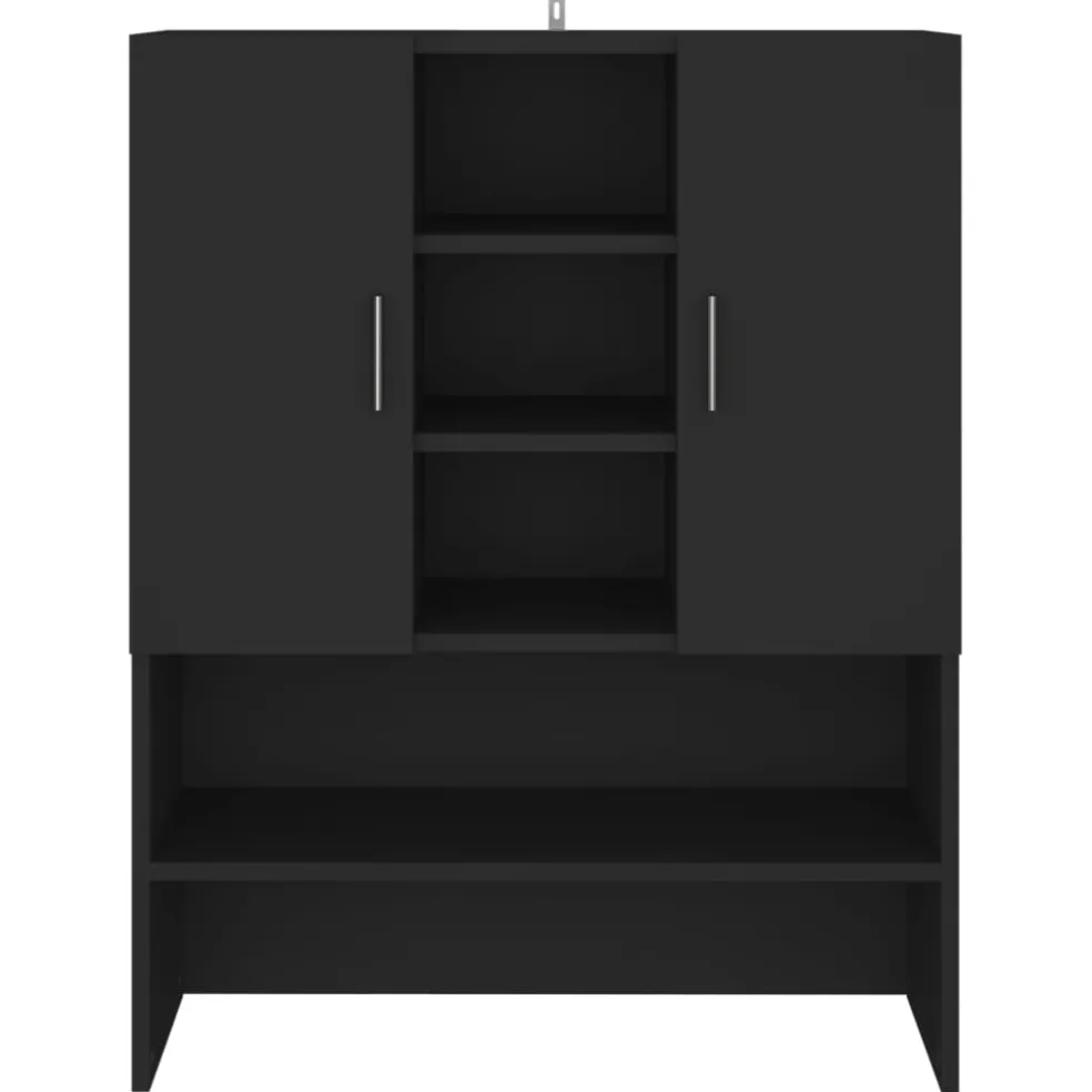vidaXL Wasmachinekast 70,5x25,5x90 cm zwart