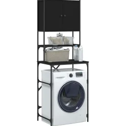 vidaXL Wasmachinekast 68x48,5x194 cm zwart
