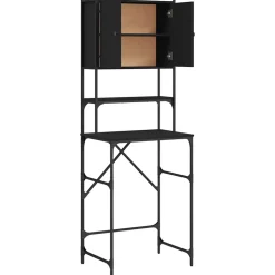 vidaXL Wasmachinekast 68x48,5x194 cm zwart