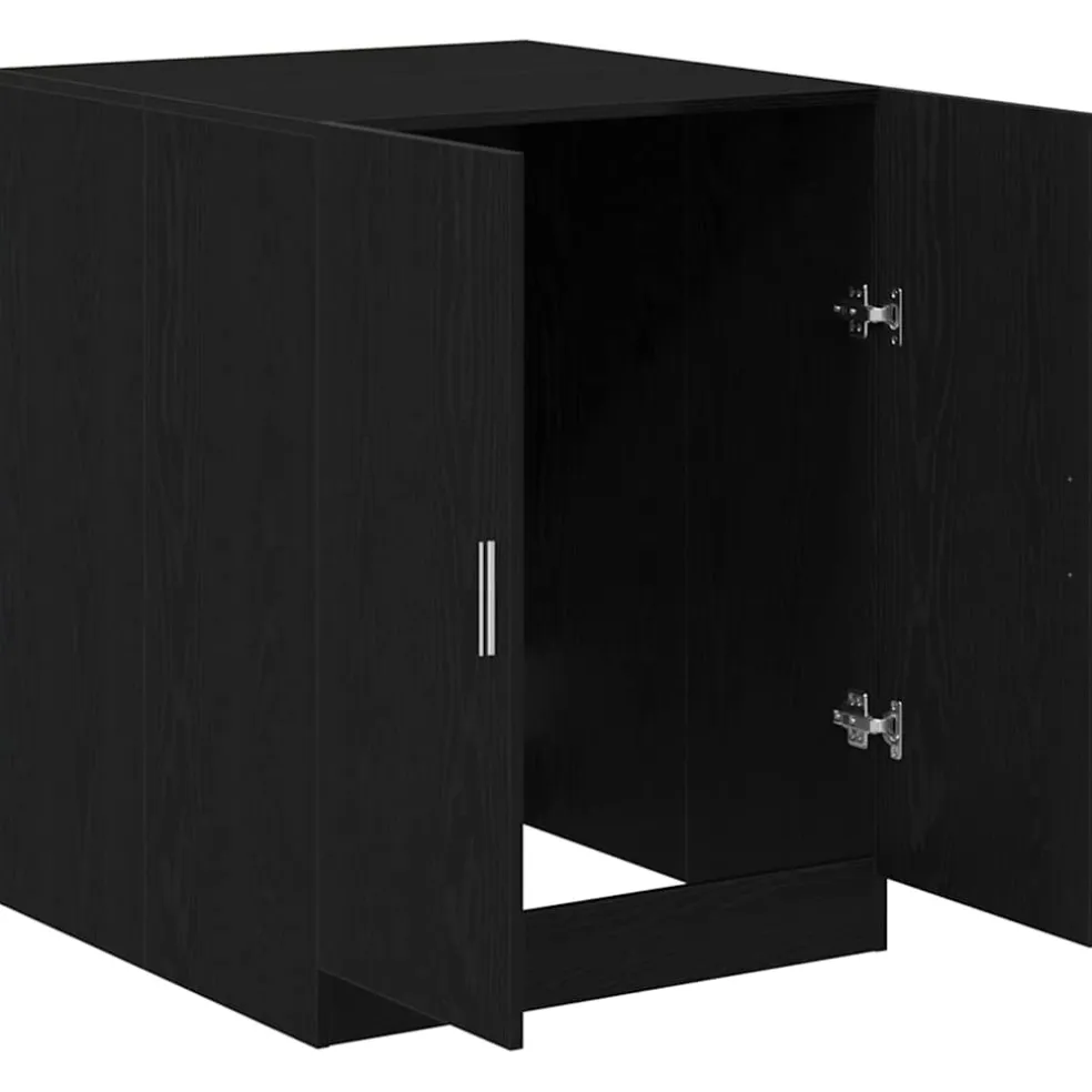 vidaXL Wasmachinekast Zwart Eiken 70,5 x 71,5 x 91,5 cm Bewerkt hout