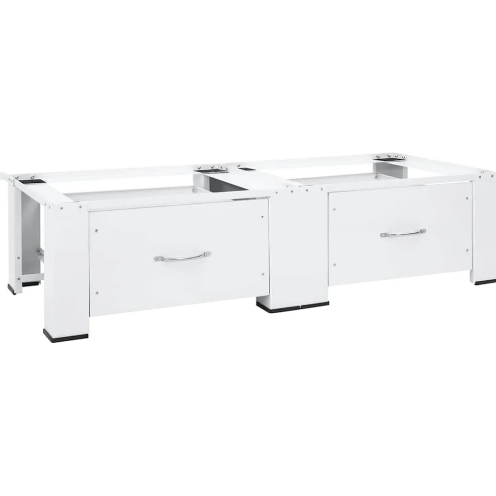 vidaXL Wasmachine pedestals Wit Staal