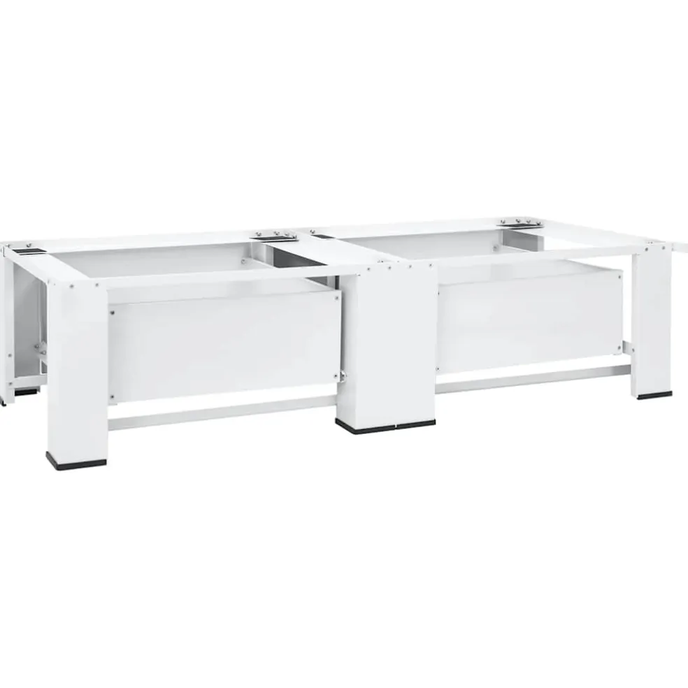vidaXL Wasmachine pedestals Wit Staal