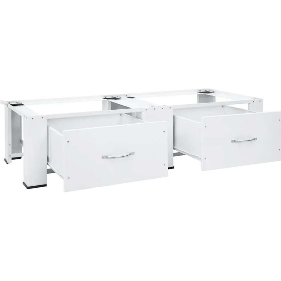 vidaXL Wasmachine pedestals Wit Staal
