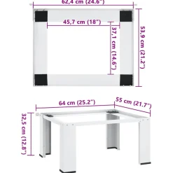 vidaXL Wasmachine pedestals Wit Staal