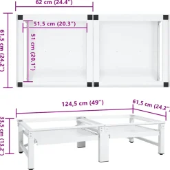 vidaXL Wasmachine pedestals Wit Staal