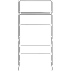 vidaXL Wasmachinerek 2-laags 69x28x143 cm ijzer grijs